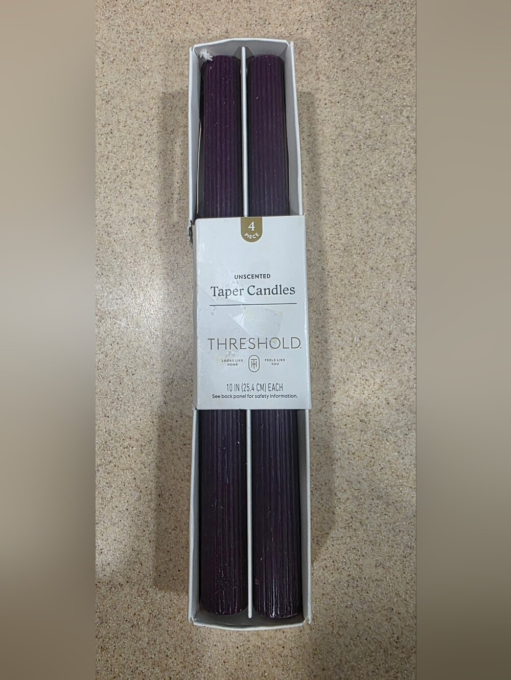 Threshold Deep Purple Ribbed Taper Candles